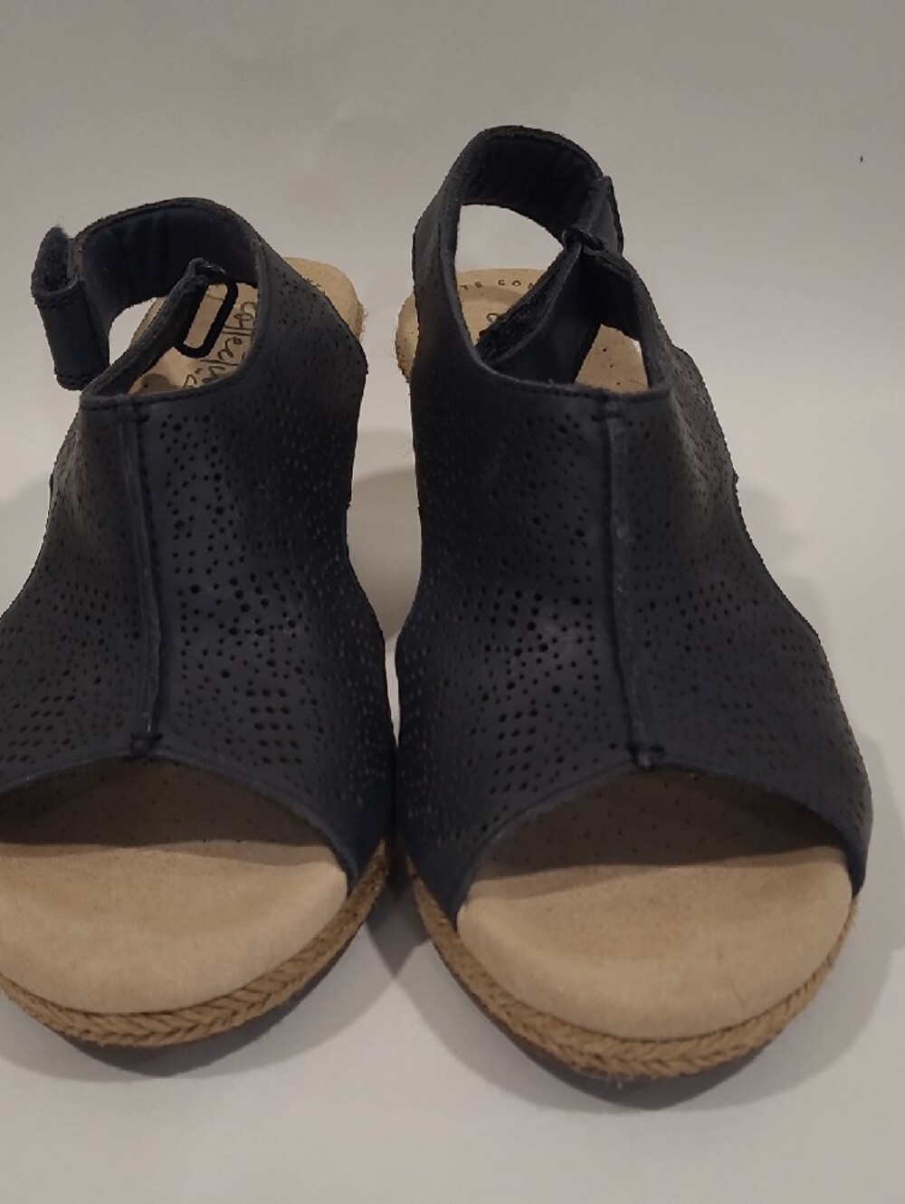 Clarks Black Perforated Open-Toe Slingback Sandals - Picture 4 of 4